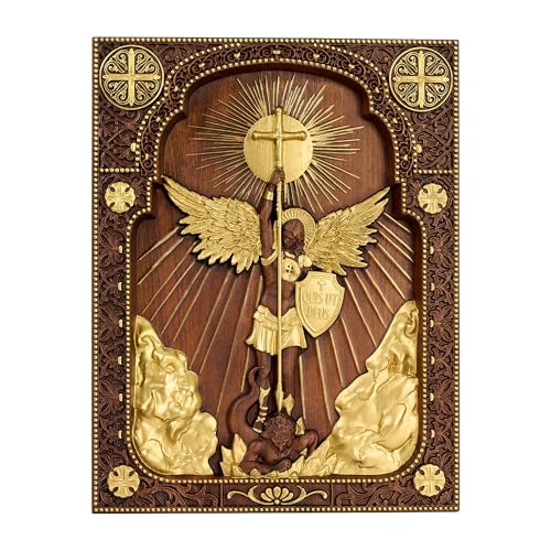 Wooden Archangel Michael Wall Decor St Michael Statue-20 Inch - color: Archangel Michael, size: 20 Inch