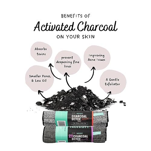 Facesoft Yoga Towel - Infused with Activated Charcoal to Detoxify and Sweat - Made with Eco-Friendly Aqua-Cotton Yarn - Biodegradable and Sustainable - All Ages - color: Eco Sweat Charcoal Workout Towel