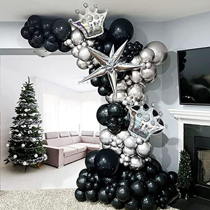 Voircoloria 130pcs Black Balloons Garland Arch Kit, 18 12 10 5 Inch - color: 04 Black, size: 5/10/12/18 inch - 130pcs