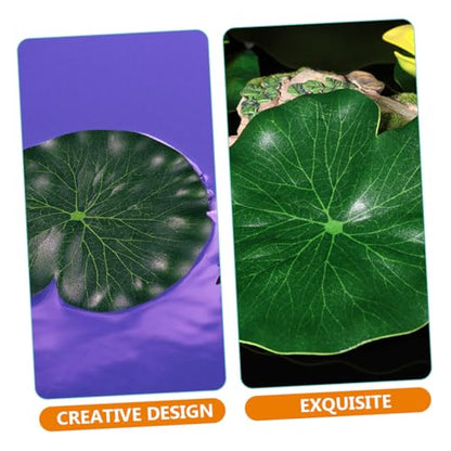 IMIKEYA 10pcs Artificial Floating Lotus Leaves Simulation Pond Decoration Realistic 17cm Fake Lily Pads for Home Garden Aquarium Fountain Display
