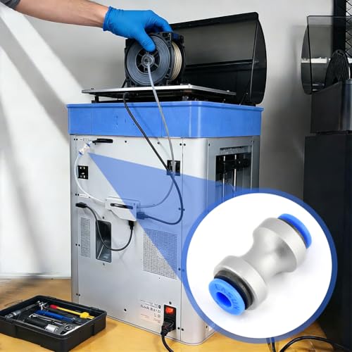 4pcs PTFE Tube Connector for Bam-bu Lab, Plastic Metal Mixed Feed Connectors, PTFE Feed Tube Connector for A1/A1MINI/P1P/P1S/P2S/X1/X1C/X1E/H2D/H2S, 3D Printer Parts 3D Accessories