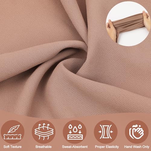 XEPST Instant Hijab for Women, Islamic Muslim Chiffon Hijab with Matching Cross Hijab Undercap Soft Instant Hijab Ready to Wear Solid Color Headscarf Turban Wrap Hijab Scarf for Women, Khaki