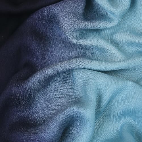 Modal Feel Hijab Scarf for Women, Lightweight Ombre Dual Color - color: 1#navyblue
