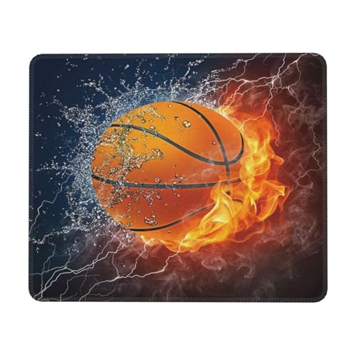 Cool 3D Basketball with Flame Print Printed Art Mousepad Non-Slip Rubber Base Mouse Pads for Computers Laptop Office Desk Accessories Mouse pad 7.9 x 9.5 in - color: Basketball