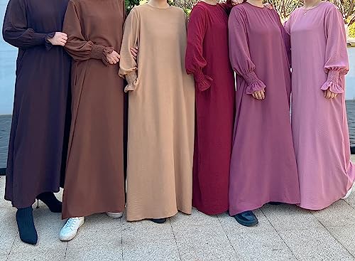 Women Prayer Dress Muslim Ramadan Garment Abaya Dubai Islam Jilbeb Long Dress Without Hijab - color: Dark Grey, size: Large