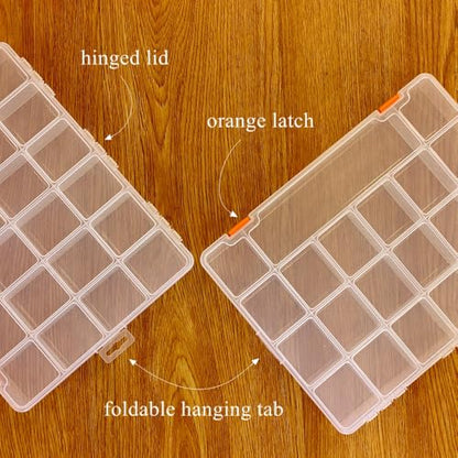 3 Pack Mixed Size Clear Plastic Storage Box Organizer Case with Fixed Compartment for Small Parts, Jewelry, Diamond, Craft Supplies, Sewing Kit, DIY Accessories - size: Mixed Size