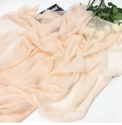 Utaly Lightweight Chiffon Scarf for Women Long Chiffon Sheer Scarf Ladies Fashion Sun-proof Shawls Wrap - color: Beige