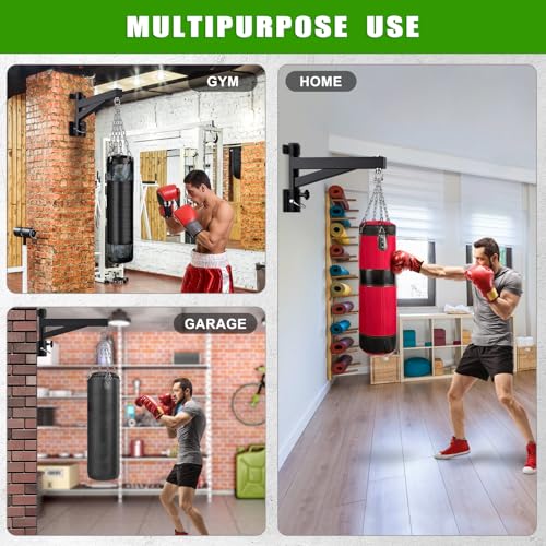 Kipika Heavy Bag Hanger Wall Mount Punching, Rotatable Heavy Duty Boxing Bag Bracket for Home Gym Indoor, Adjustable Length for Kickboxing Bag, Muay Thai Bag,Speed Bag - color: ‎B- Length 17"