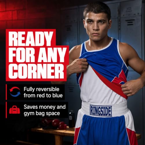 Ringside Reversible Red/Blue Boxing Competition Outfit for Adult and Youth - size: Large