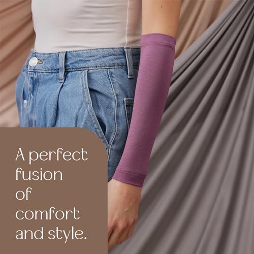 Modest Arm Cover | Jersey Arm Cover | Modest Sleeve Covering for Muslim Women - color: Orchid