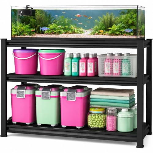 Fish Tank Stand for 20-30 Gallon Aquarium, Heavy Duty Metal Fish Stand with Adjustable Storage Shelf, 3 Tier Aquarium Stand Rack, 2400LBS Capacity Reptile Turtle Tank Stand, 27.6"Wx 13.8"Dx 31.5"H - size: 3-Tier,27.6"Wx 13.8"Dx 31.5"H