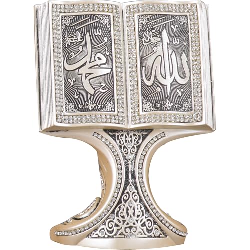 Modefa Islamic Decor - Eid Gifts for Women - Muslim Decorations for Home Islamic Art - Islamic Table Decor Showpiece Quran Open Book (Allah/Muhammad - Mother of Pearl, Medium) - color: Allah/Muhammad - Mother of Pearl, size: Medium