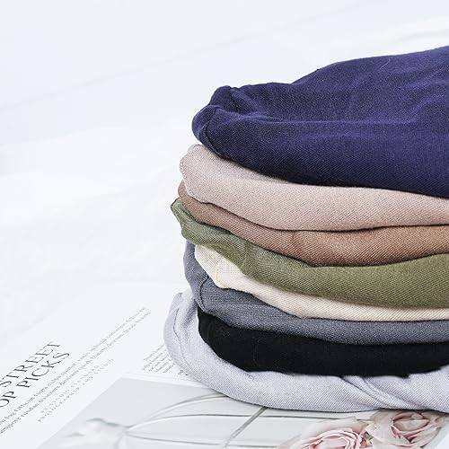 Women Under Hijab Cap Islamic Underscarf Turbans for Women Solid Color Hijab Bonnet Caps Muslim Scarf Inner Cap - color: Navy+beige