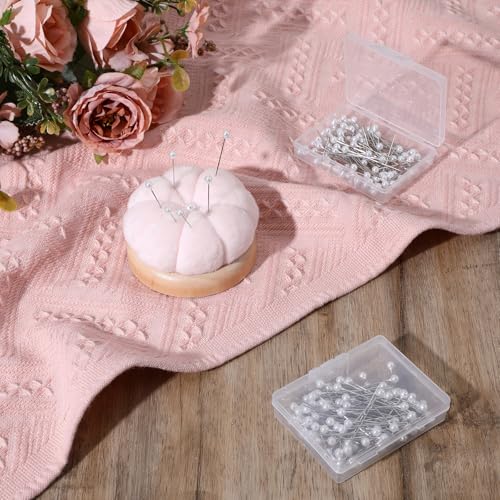 Nogeqi 200PCS Pearl Pins, Floral Pins for Bouquet, 1.5 Inches Straight Pin for Sewing, Crafting, DIY Crafts and Floral Arrangements (White)