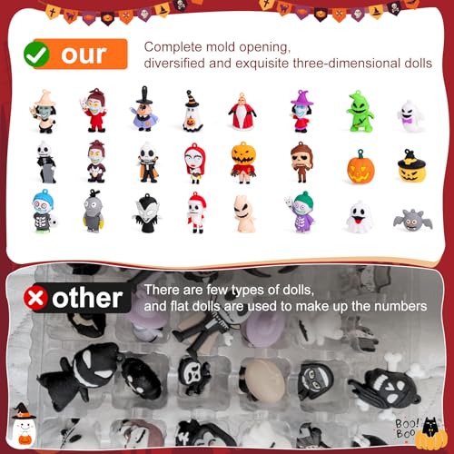 Nightmare Be Christmas Advent Calendar,Halloween Advent Calendar 2026,with 24 Collectible for Kids Adult Boys Girls,Halloween Calendar Countdown Box Halloween Gifts - color: black