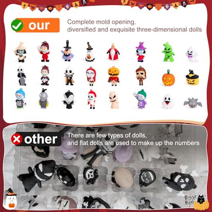 Nightmare Be Christmas Advent Calendar,Halloween Advent Calendar 2026,with 24 Collectible for Kids Adult Boys Girls,Halloween Calendar Countdown Box Halloween Gifts - color: black