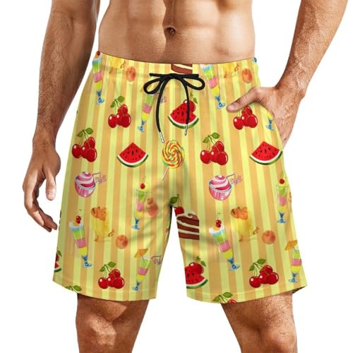 2 in 1 Men's Trunk Shorts Beach Shorts Board Short with Compression Liner - color: Style-5-1, size: Medium
