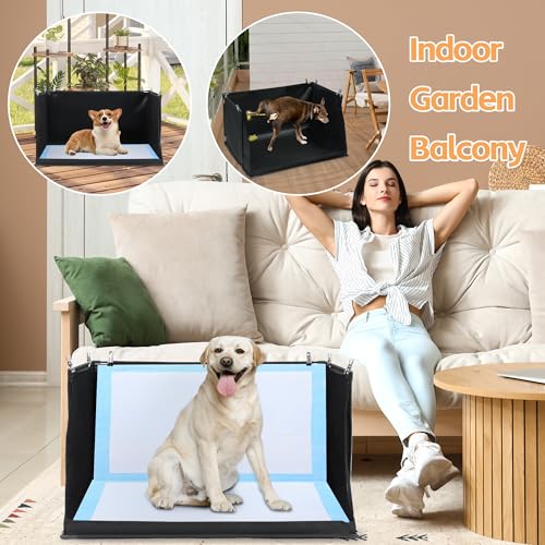 HOMBYS Dog Pee Pad Holder with High Walls, No-Spill Indoor Potty for Large Dogs, Foldable Puppy Litter Box, Patent Pending (33.8" L x 28" W x 17.7" H) - size: 33.8"L x 28"W x 17.7"H