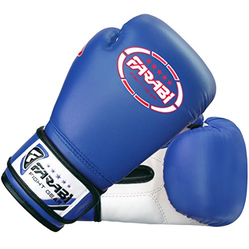 Farabi Boxing Gloves Kids Junior Muay Thai Kick Boxing Training MMA Punching Bag - color: Blue, size: 6OZ