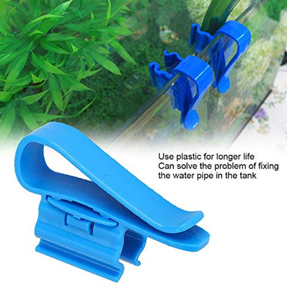5PCS Aquarium Water Pipe Fixing Clip Fish Tank Mounting Clip Water Pipe Hose Holder Water Change Tool Holder Clip Multifunction Adjustable Clamp for Fish Tank Aquarium (Blue) - color: Blue