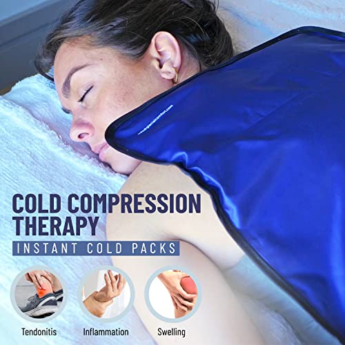 Glacial Comfort Gel Ice Pack for Injuries Reusable - (12" x 8") Cold Pads for Back Pain, Hip, Knee, Shoulder, Muscle Strains, Migraine & Postpartum Recovery with Flex Technology - Compression Pad. - size: Medium (12" x 8")