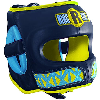 Ringside Youth Deluxe Face Saver Boxing Muy Thai MMA Sparring Head Protection Kids Headgear - color: Black/Lime, size: Medium