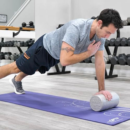OPTP Silver AXIS Foam Roller, Moderate Density for Sports Medicine, Physical Therapy, Pilates, Yoga - Myofascial Release on Trigger Points (Silver Moderate Density, 12" x 6" Round) - size: Silver - 12" x 6" Round