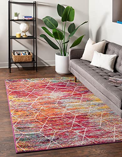 Unique Loom Trellis Frieze Collection Area Rug - Geometric (2' x 3', Multi/ Ivory) - color: Multi/Ivory, size: 2' x 3'1" (Rectangular)