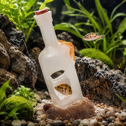 LUOZZY Small Shrimp Hideout for Aquarium Fish Tank Resin Fish Hideout Small Aquarium Cave Hideout for Home Office