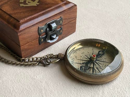 God is My Guide Brass Compass Gift with Display Box - Engraved Scripture Prayer Compass Religious Gift for Men & Women - Baptism, Confirmation, Communion Compass for Boys Graduation Gift (Aged Brass)