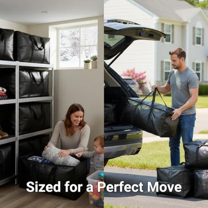 BAG-THAT! 10 - Pack Heavy Duty Large Moving Bag with Strong Zipper and Comfortable Handles Durable & Sturdy Large Storage Bags Totes Bins Packing Moving Boxes College Supplies for Packing - size: 10 Pack