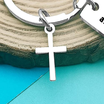 Dabihu Christian Gift Keychain Religious Gift Bible Verse Keyring Baptism Christmas Easter Birthday First Communion Gift - color: A Man Who Walks With God Keychain