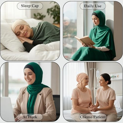 The Grip Cap Non-Slip Hijab Undercap for Women – Breathable Under Hijab Cap – Athletic & Daily Wear–Black & Lilac - color: Lilac