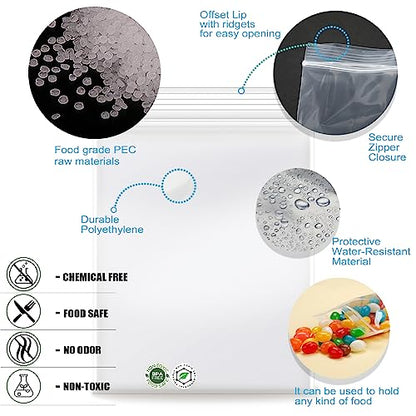 4''x 6'', (Pack of 200) 2 mil Clear Plastic Reclosable Zip Poly Bags with Resealable Lock Seal Zipper for Photo, Jewelry, Bakery, Treats, Treats, Travel, Storage, Packaging & Shipping - size: 4" x 6"