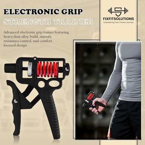 Adjustable 10–400 lb Grip Strength Trainer (Premium Adjustable Grip Strengthener for Forearm Training) Alloy Frame, Titanium-Plated Steel, TPR Non-Slip Handles | Color Black