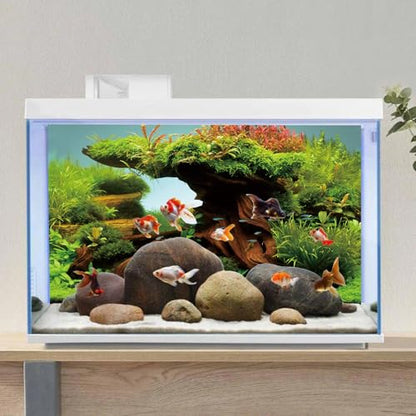 AWERT 48x18 inches Wood Fish Tank Background Seaweed Aquarium Background River Bed & Lake Aquarium Background Vinyl Background - size: 48x18in/120x45cm