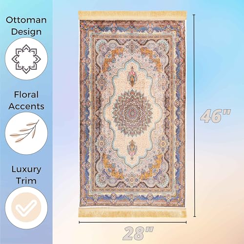 Sacred Artisans Prayer Rug with Super Soft Touch for Men and Women | Prayer Mat and Meditation Mat for Home Travel & Gift (Jasmine - Non Padded) - color: Jasmine - Non Padded