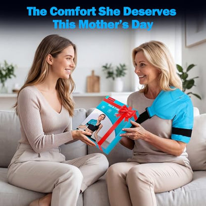 Comfytemp 숄더 아이스 팩, 로테이터 커프 콜드 테라피 랩 (라지/XL) | FSA 적격 HSA, 부상을 위한 아이스 팩 재사용 가능, 통증 완화를 위한 핫 콜드 압박 어깨 브레이스, 수술 회복 용품 - color: 블루., size: 대형