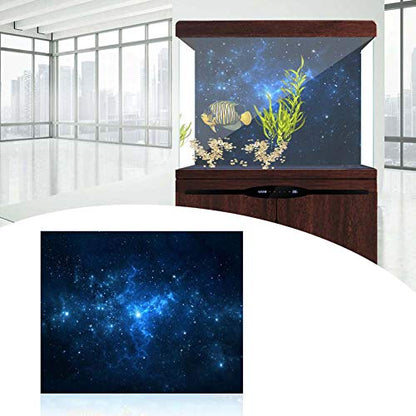 Filfeel Aquarium Background Fish Decorations Pictures PVC Adhesive Poster Stars Backdrop Decoration Paper Cling Decals Sticker(76 * 46cm)