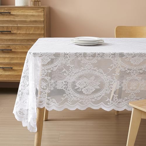 60 x 104 Gothic White Lace Tablecloth. SHT White 60x104 - color: White, size: 104" x 60" (Rectangular)
