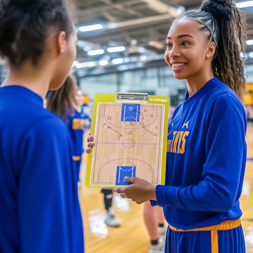 Cannon Sports Dry Erase Coaches Board with Marker - Double-Sided Dry Erase Coaching Board for Baseball, Basketball, Football, Soccer, and Hockey - Perfect for Practices and Games (Basketball) - style: Basketball
