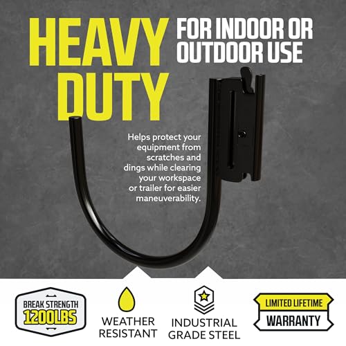 DC Cargo - E Track J Hooks (4.5" - 2 Pack) - Large Heavy Duty ETrack Accessories - Hanging Hooks for Your Rail System - Use in Enclosed Trailers, Box Trucks, Vans, Garage, Workshop & Warehous - size: 4.5 Inch - 2 Pack