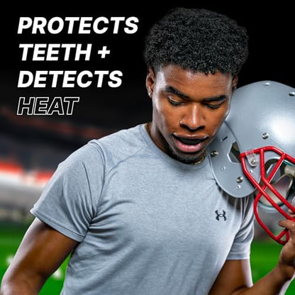 MouthShield Sports Mouth Guard - Detects Overheating with Color Change Tech - Ultimate Impact Protection with D3O® - Football Hockey Lacrosse & Combat - Dentist Designed (Adult (No Strap)) - size: Adult (No Strap)