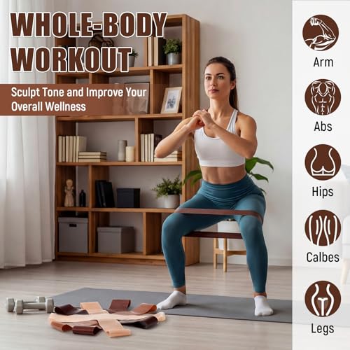 Deekin 20 Pcs Resistance Bands for Women Men 10-115 Lbs 5 Different Resistance Levels Loop Exercise Bands for Leg Working Gym - color: Brown