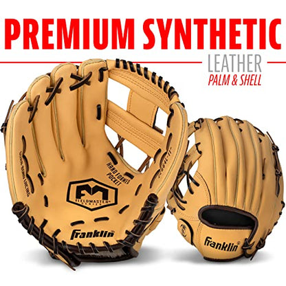 Franklin Sports Field Master Baseball + Softball Glove - Field Master Adult + Youth Baseball + Softball Mitt - Men's + Women's Gloves - color: Camel, style: 11" - I Web