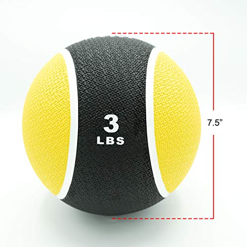 Valor Fitness 무게감 있는 의료용 볼 휴대용 고무 중간 볼 무게 코어 밸런스 복부 운동 장비 홈 체육관 운동 - color: 1.4kg(3파운드) 볼