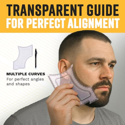 The Cut Buddy Original Shaping Tool, Clear Beard and Hairline Template with Bonus Tracer Pencil, As Seen on Shark Tank - style: The Cut Buddy Original