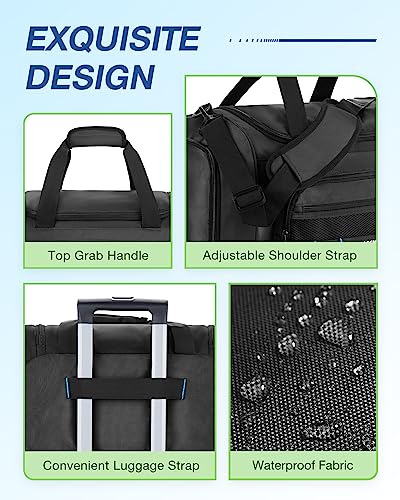 BAGSMART 4-IN-1 Gym Bag for Women Men, TSA Duffle Bag for Travel | With Shoe Compartment & Wet Pocket, 22L/30L/38L Tactical Backpack with 40oz Water Bottle Holder, Lightweight, Water-resistant - color: Kakhi