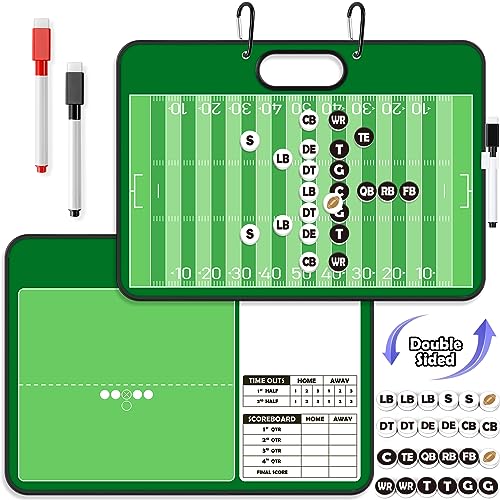 Torlam Magnetic Dry Erase Coach Board, Baseball, Soccer, Football, Basketball Coaching Clipboard - style: Football