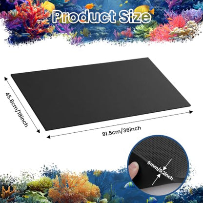 18 x 36 Inch Fish Tank Pad, Aquarium Leveling Mat, Black | Water-Resistant Surface, Easy to Cut, Helps Cushion the Tank Base, Suitable for Aquariums and Terrariums - color: Black, size: 18 x 36in